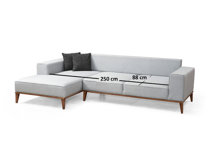 Atelier Del Sofa Sofá Cama Esquinero Izquierdo Gris Claro (Chl+3R) 288 x 160 cm